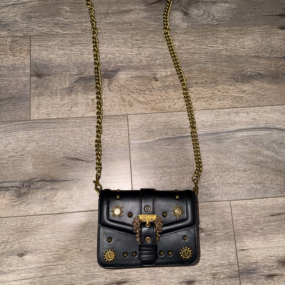 Versace Jeans Couture Black and Gold Crossbody